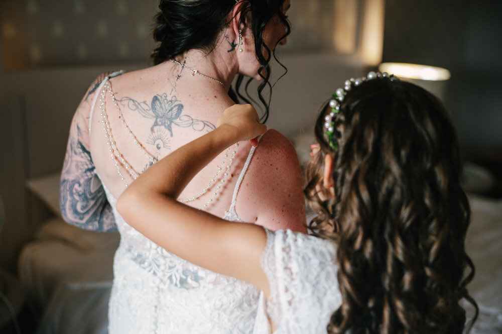 Bridal dress jewellery, beaded wedding dress details