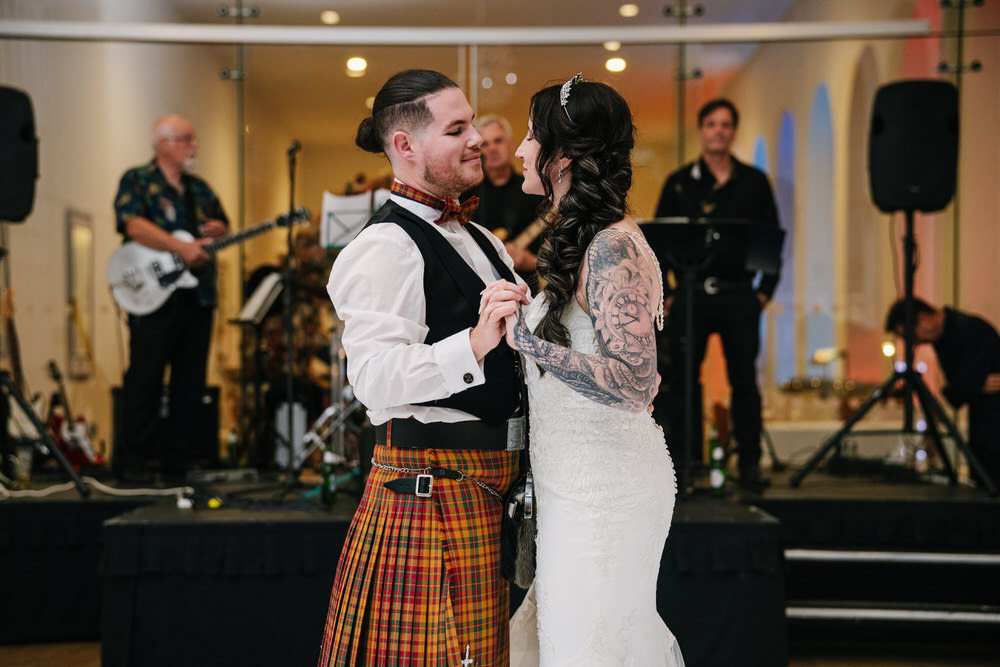 romantic couples first dance in Margam Orangery 