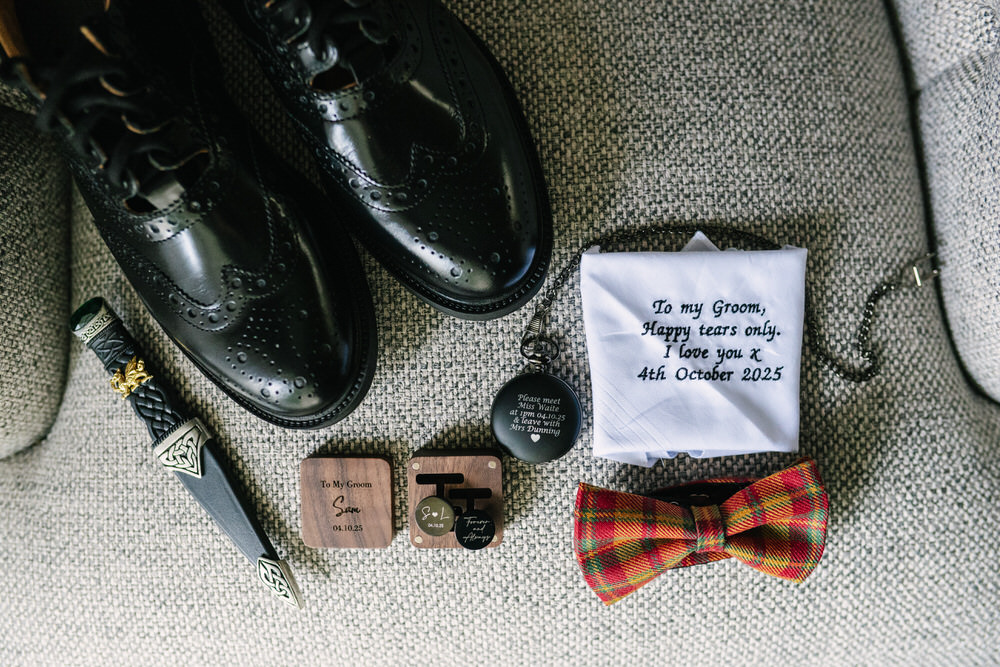 Groom wedding details - Margam Orangery Wedding