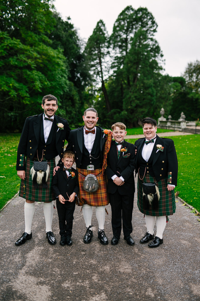 Margam Orangery Wedding Photographer - Grooms Party portrait