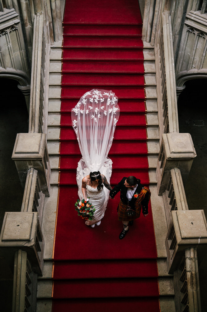 elegant wedding photographs in margam castle 