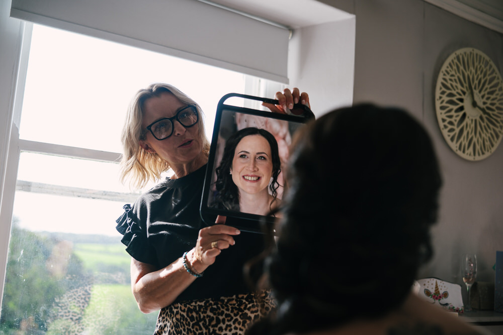 Bridal morning portraits at Court Coleman, Bridgend 