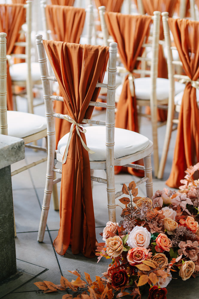 Elen Boutique burnt orange, autumn wedding decor